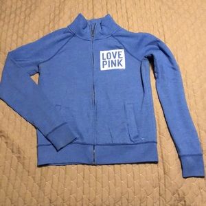 PINK zip up sweatshirt. Size XS, loose fit.